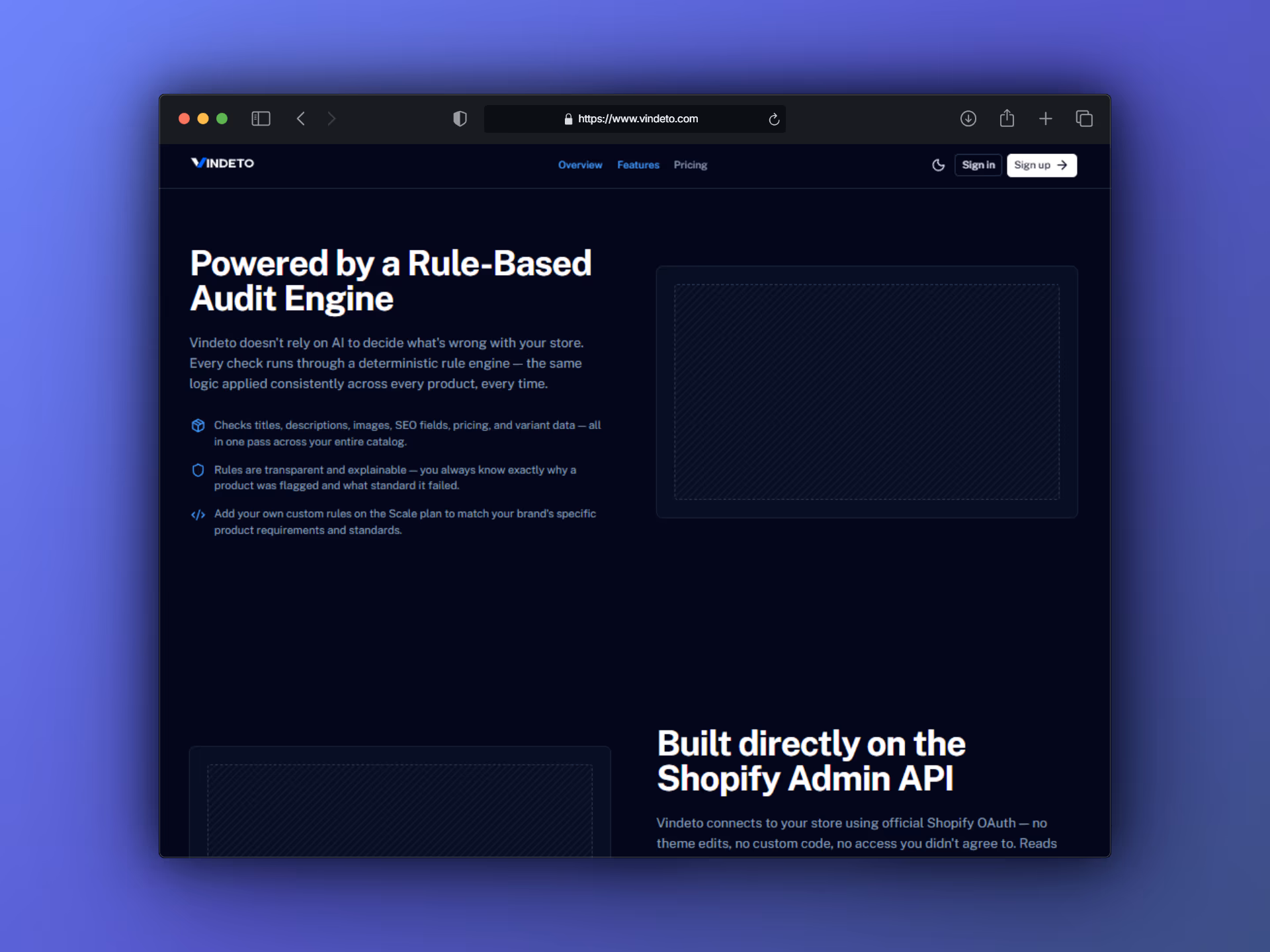 Vindeto Landing Page