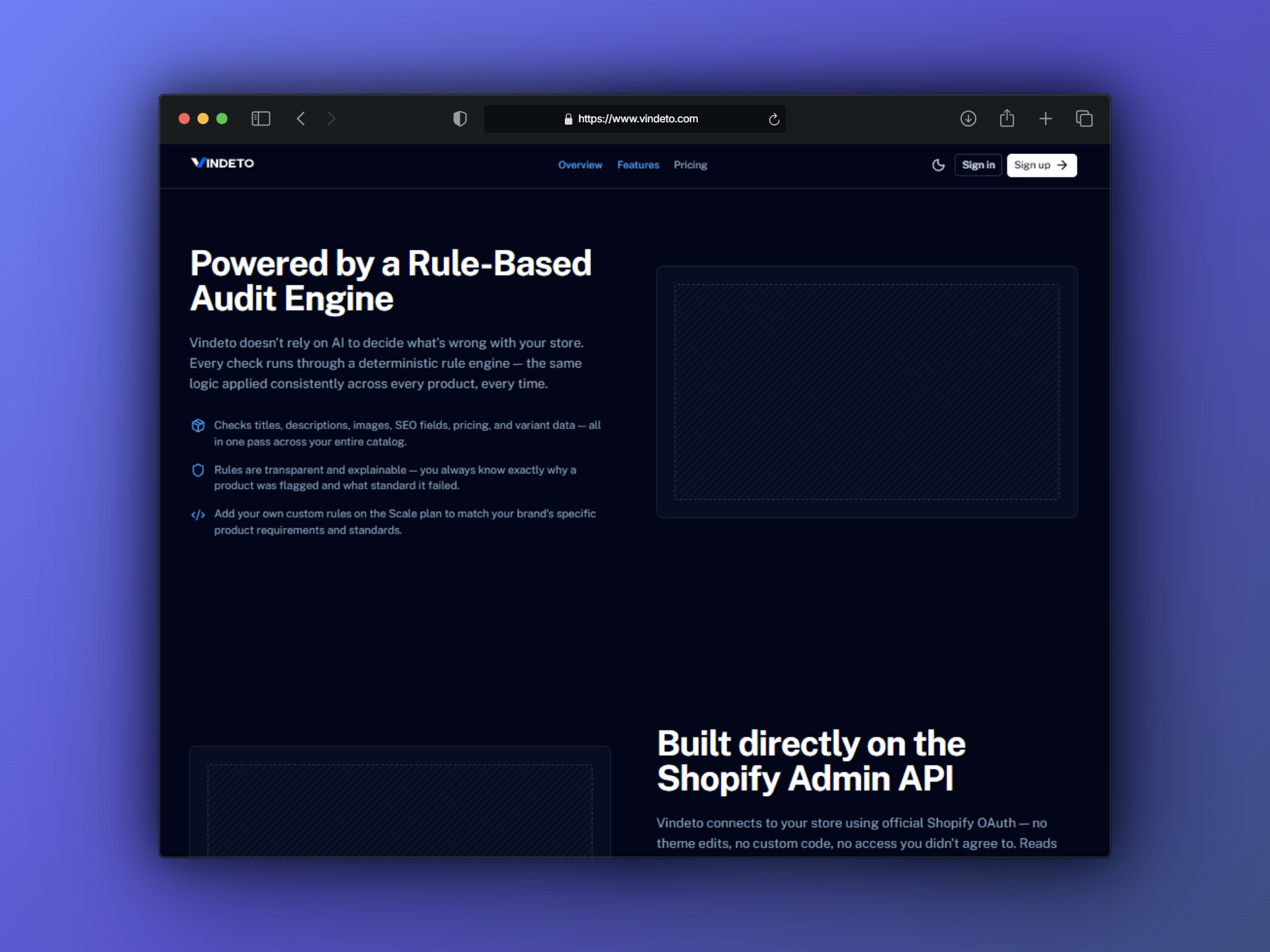Vindeto Landing Page